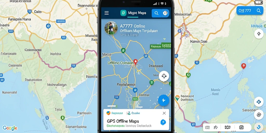 Antarmuka A7777 yang user-friendly untuk GPS Offline Maps.