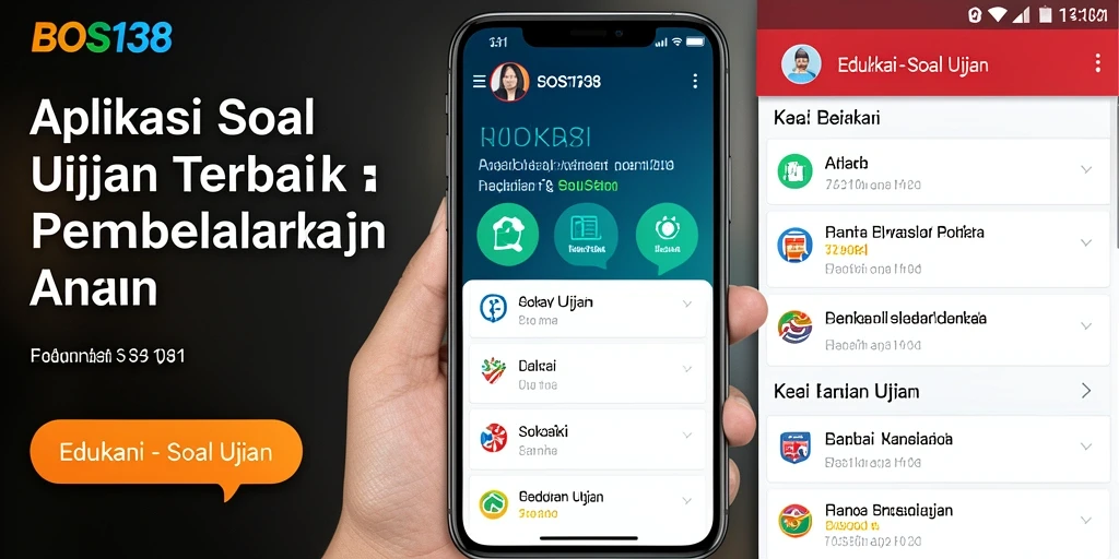 Antarmuka pengguna aplikasi Soal Ujian BOS138 yang intuitif dan menarik.