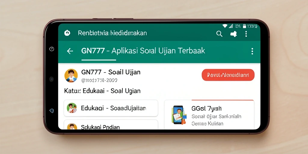 Tampilan antarmuka aplikasi Soal Ujian GN777 yang user-friendly.
