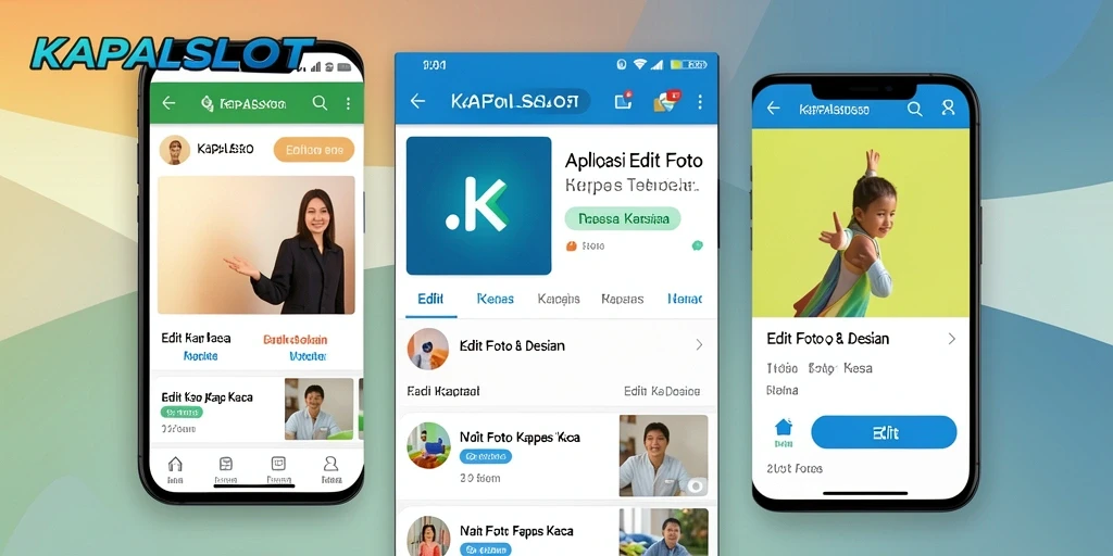 Tampilan antarmuka KAPALSLOT untuk edit foto kertas kaca.