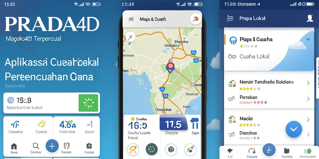 Antarmuka aplikasi PRADA4D menampilkan data cuaca lokal yang jelas dan informatif.