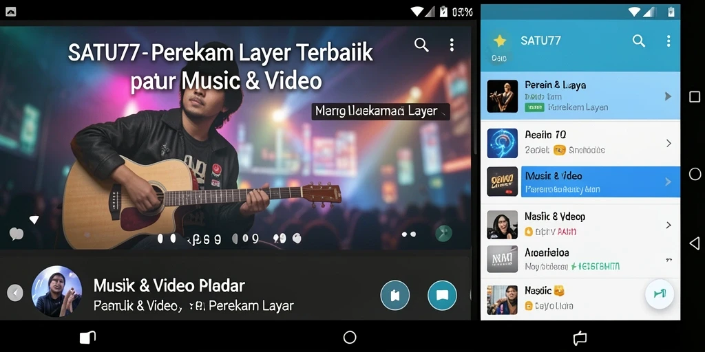Antarmuka pengguna SATU77 yang sederhana untuk Perekam Layar.