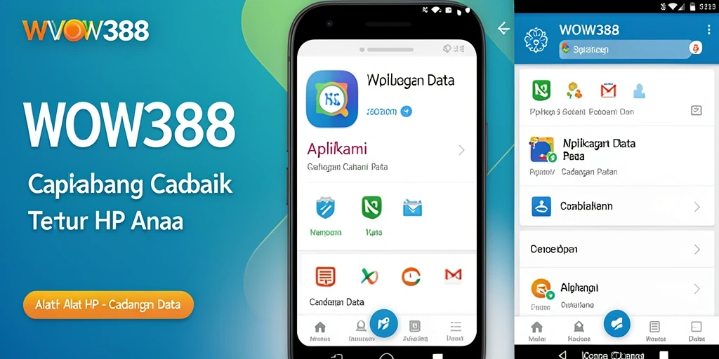 Tampilan antarmuka pengguna WOW388 untuk cadangan data.