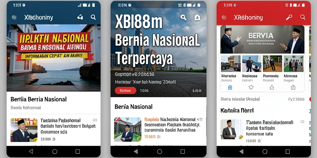 Antarmuka aplikasi XR88 menampilkan berita nasional terkini secara menarik.