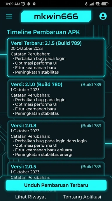 Riwayat Versi mkwin666 untuk Pengguna Android di Indonesia